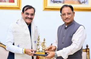 मुख्यमंत्री से सांसद श्री विष्णु दत्त शर्मा ने की सौजन्य मुलाकात