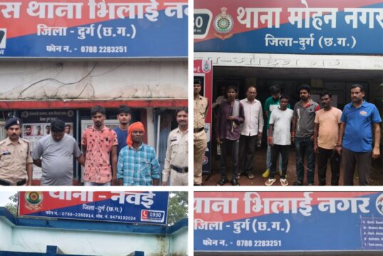दुर्ग पुलिस का विशेष वारंट तामिली अभियान—ACCU एवं थाना टीमों ने एक दिन में 101 लंबित वारंट तामील कर वारंटियों को न्यायालय के माध्यम से जेल भेजा
