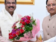 मुख्यमंत्री श्री विष्णु देव साय से सांसद श्री धर्मेंद्र प्रधान ने की शिष्टाचार भेंट